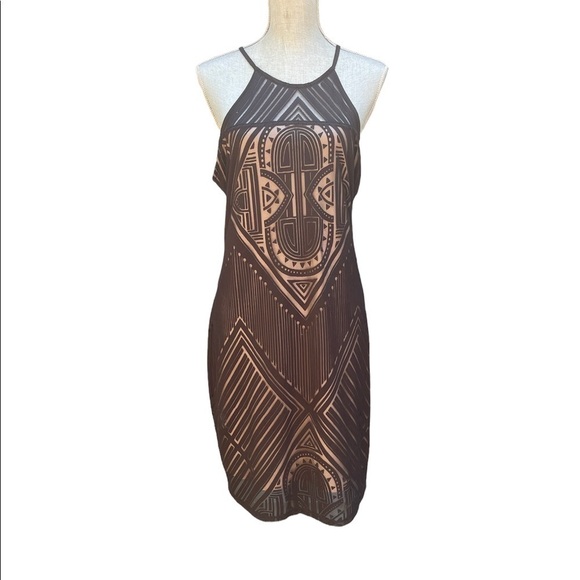 BOLD Elements Dress Black Nude Velvet Burnout Sleeveless Racerback Size XXL - Picture 1 of 9